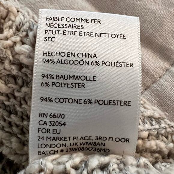 Pins & Needles Cream & Grey Pointelle Knit Tunic / Mini Dress Beachy - Small - Picture 8 of 8